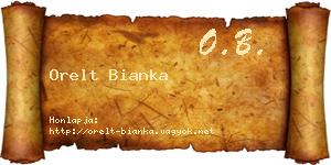 Orelt Bianka névjegykártya